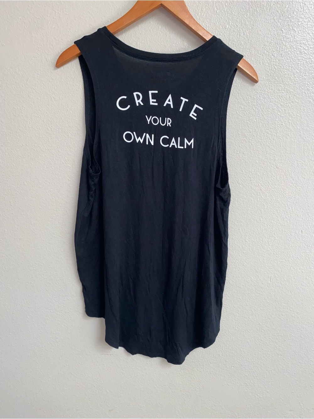 Miken Flow Create Your Own Calm Lotus Muscle Tank Top L - Picture 2 of 3